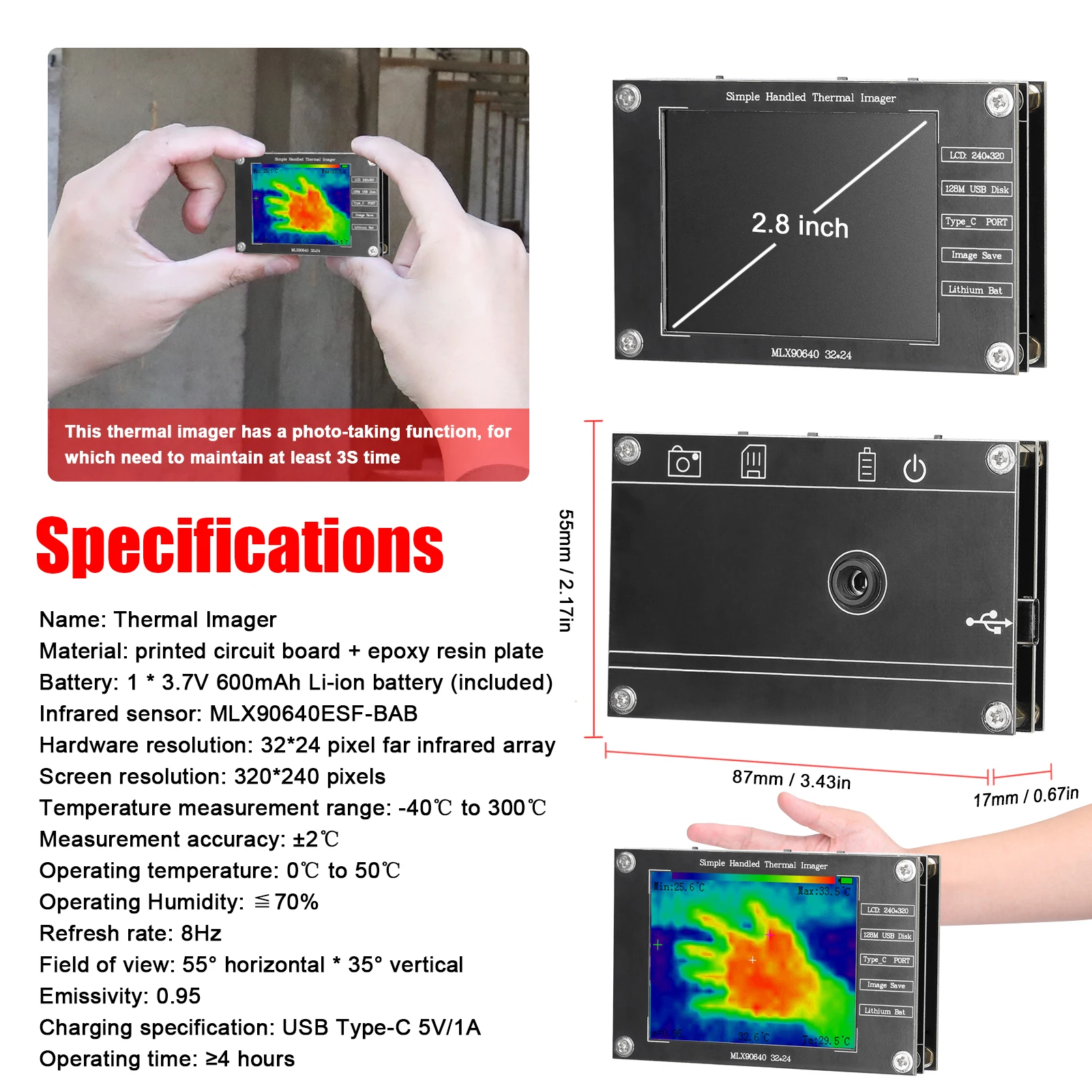 Caméra thermique 32*24 -40°C ℃ - Thermal Imaging Camera Pcb Repair avis et prix